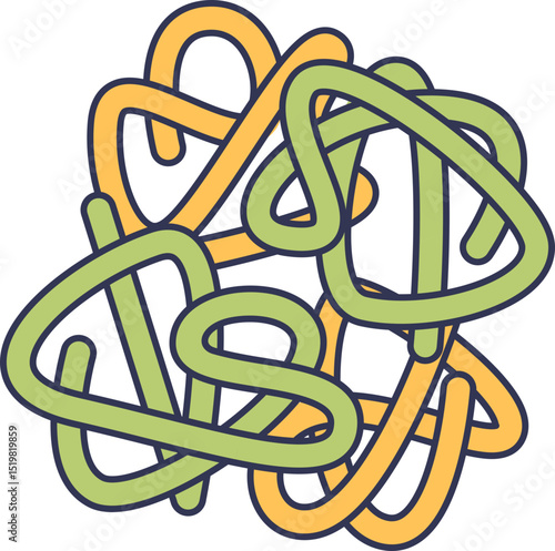Abstract representation of hemoglobin structure with intertwined loops.