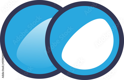 Illustration of two blue spheres representing an oxygen molecule (O2).