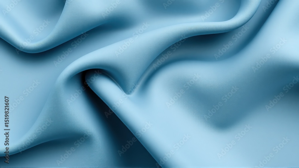 Obraz premium Elegant light blue fabric with smooth folds, creating a calming and soft texture