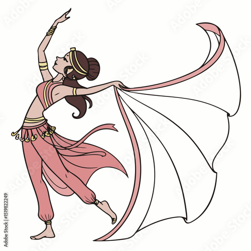 Creative sketch of a woman dancing in the rain with an umbrella, expressing joy, spontaneity, and carefree spirit.