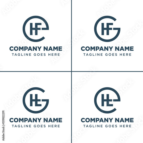 Letters EHF GHF EHT GHT Monogram Logo, suitable for any business