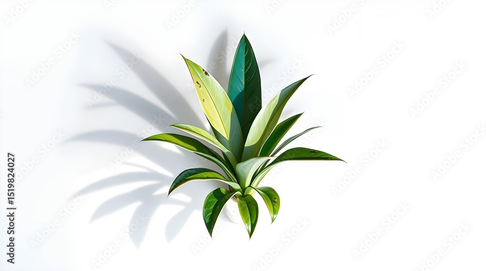 Fototapeta premium vector illustration of a plant, close up of plant that planted in pot that hang on wall, 