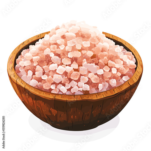 Himalayan pink rock salt vector isolated on a white background