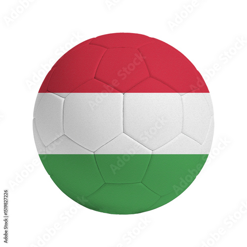 Soccer ball with flag of Hungary