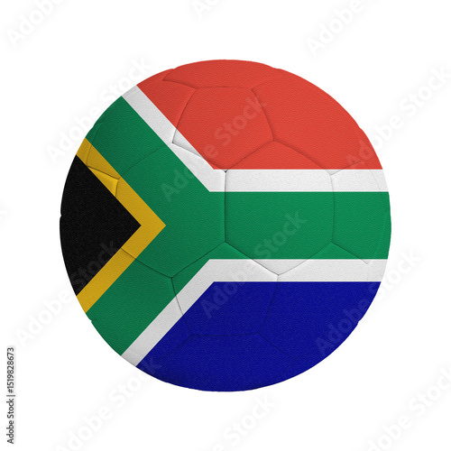 Soccer ball with flag of South Africa