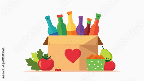 Food Donation Icon – Charity, Hunger Relief, and Volunteer Support Symbol
