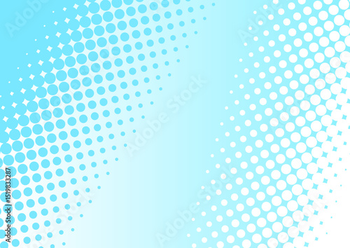 夏らしい水色のグラデーションドット柄背景　イラスト　ベクター
