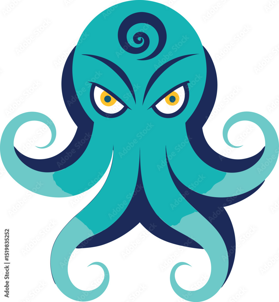 Obraz premium blue octopus cartoon