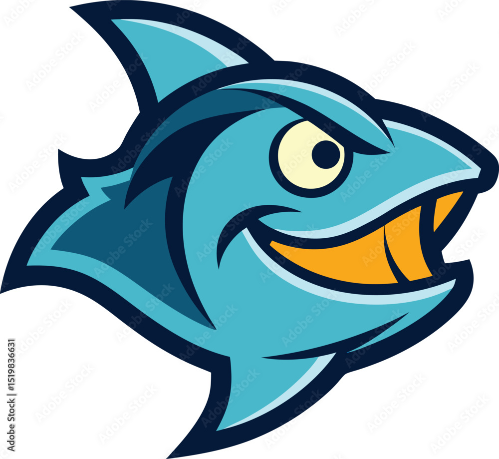 Obraz premium cartoon shark vector illustration