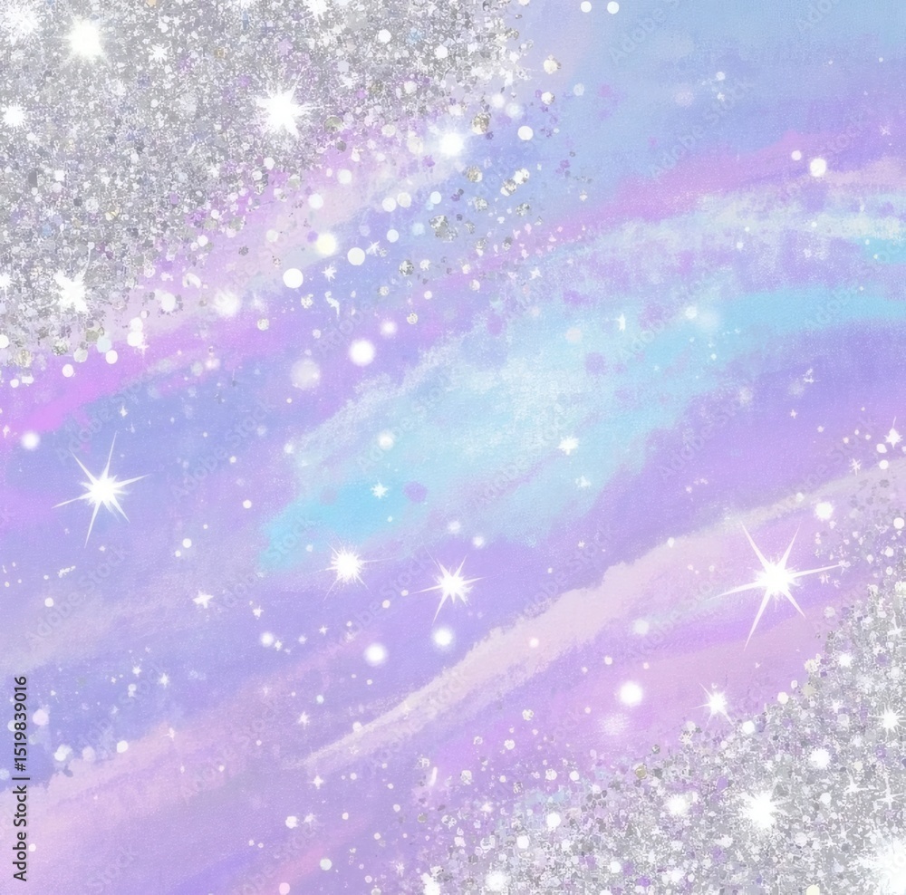 Obraz premium Dreamy watercolor artworks swirling gradients colorful Sparkling gold flecks fluid waves celestial starbursts Whimsical bubble shimmer metallic accents palettes artistic fluidity background wallpaper