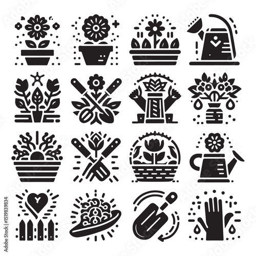 Flowers related editable stroke outline icon set flat vector illustration