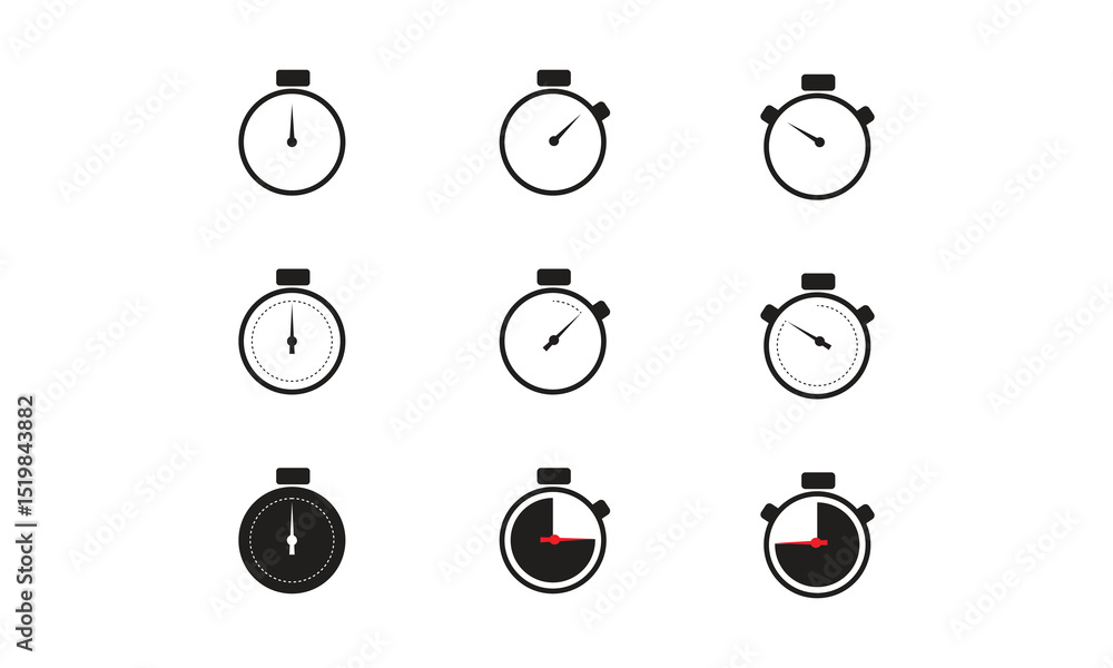 Stopwatch Icons Free Download. This image showcases a sequence of stopwatch icons illustrating the progression of time through minimalistic and modern design. Stopwatch Icons Free Download. This image showcases a sequence of stopwatch icons illustrating the progression of time through minimalistic and modern design.
