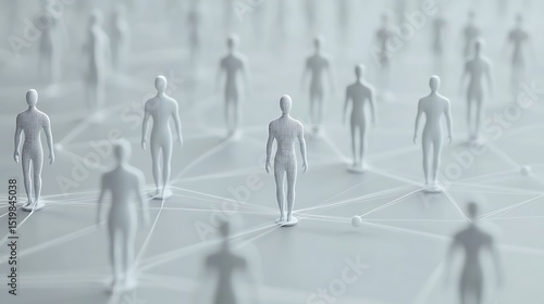 Wallpaper Mural Abstract Human Figures Connected by Network Showcasing Social Connection Concept Torontodigital.ca