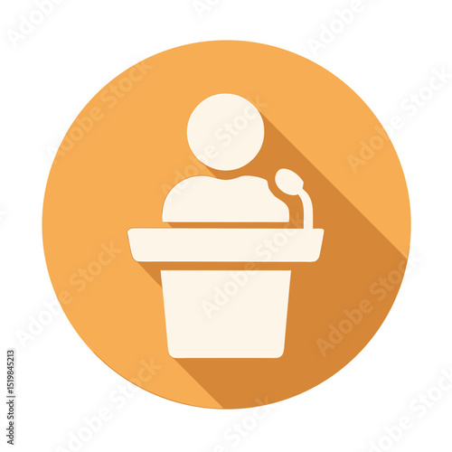 Leader at Podium Icon Vector Illustration