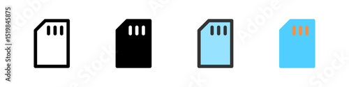 Icon set for SIM card. Ideal for telephony apps or network settings UI.