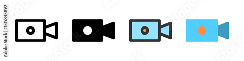 Icon set for video recorder. Perfect for video apps or recording tools.