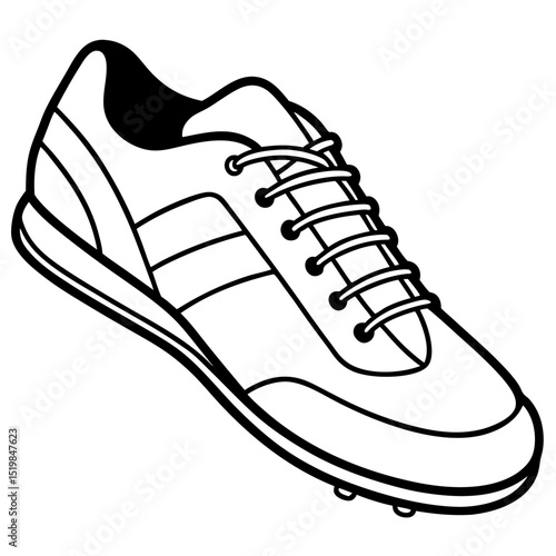 Minimal Cricket Shoes Vector on White