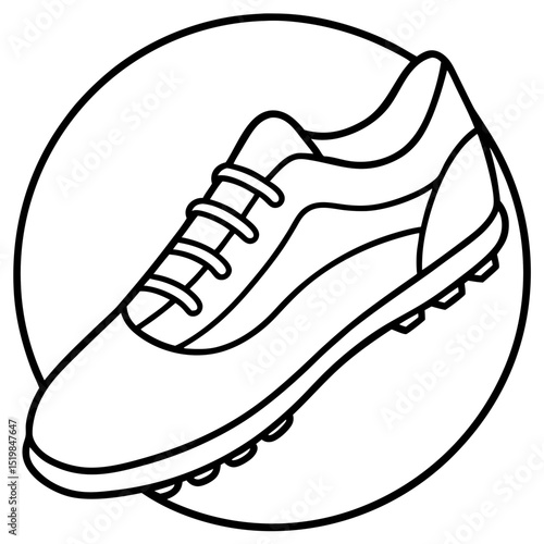 Minimal Cricket Shoes Vector on White