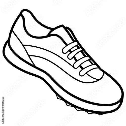 Cricket Shoe Illustration – Clean Vector Style