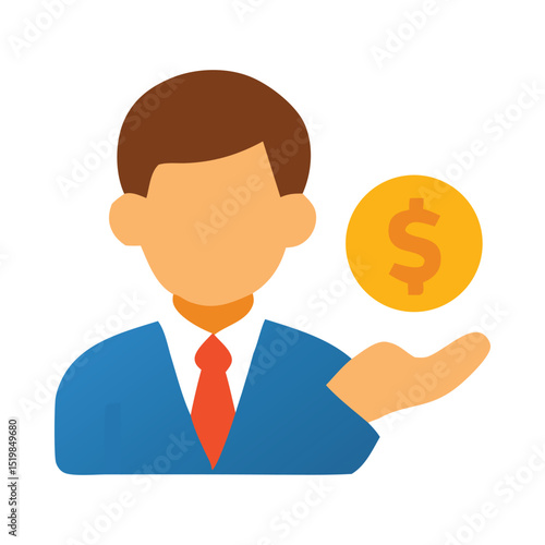 Wealth management icon, representing financial concepts. Suitable for presentations, infographics, websites, and educational materials related to finance and investment.