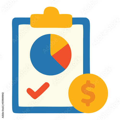 Financial planning icon, representing the concept of finance. Suitable for presentations, infographics, websites, and educational materials related to finance and investment.
