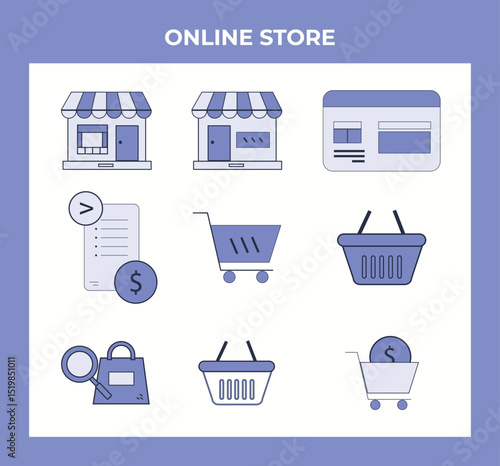 vectores de tienda online store 