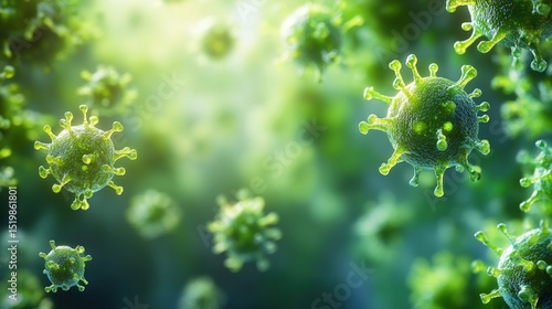 Fototapeta Naklejka Na Ścianę i Meble -  Virus particles in motion