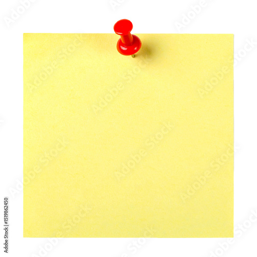 Yellow Sticky Note with Red Pushpin