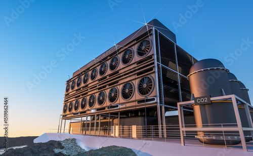 industrial carbon capture technology facility to reduce the CO2 in the atmosphere