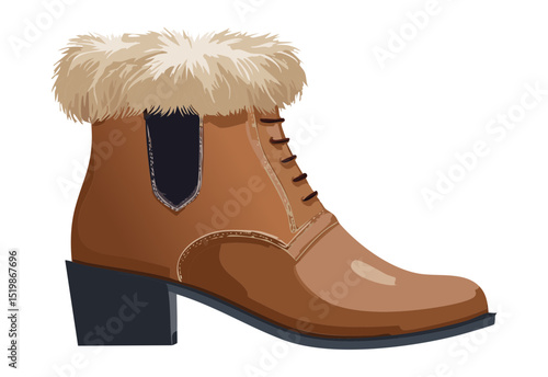 Classic Brown Fur-Trimmed Ankle Boots