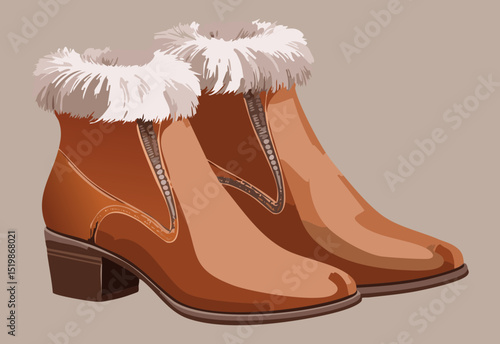 Cozy Brown Fur-Trimmed Winter Ankle Boots