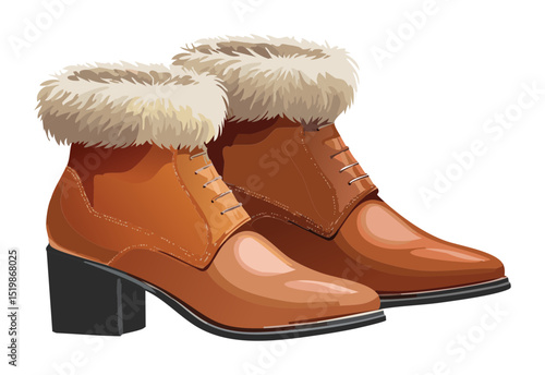 Cozy Pair of Brown Fur-Trimmed Boots