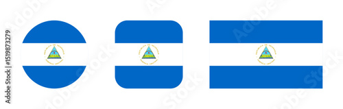 Nicaragua flag icon set