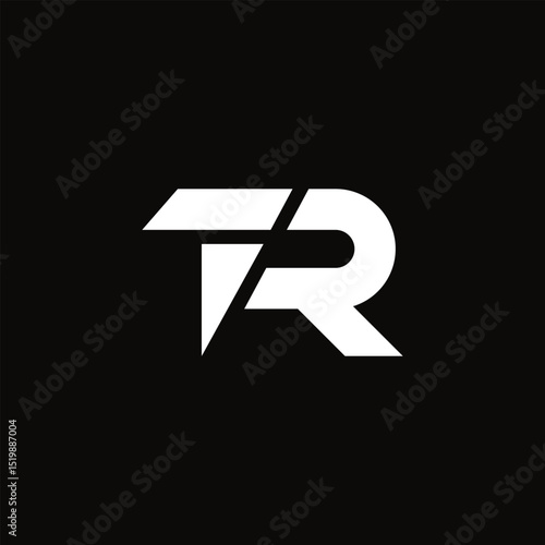Modern TR or RT Letter Logo Design Unique Stylish Flat Monogram Template