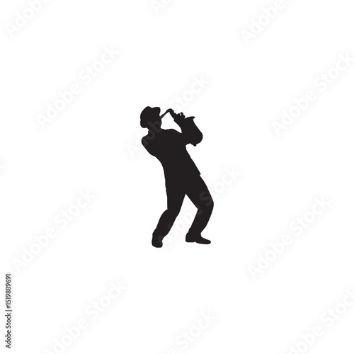 Silhouette of musician playing saxophone with passionate energy and jazz inspiration