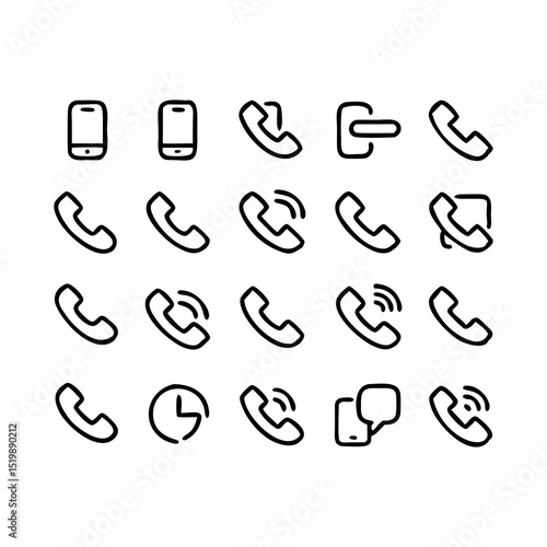 Telephone Call Icon Set