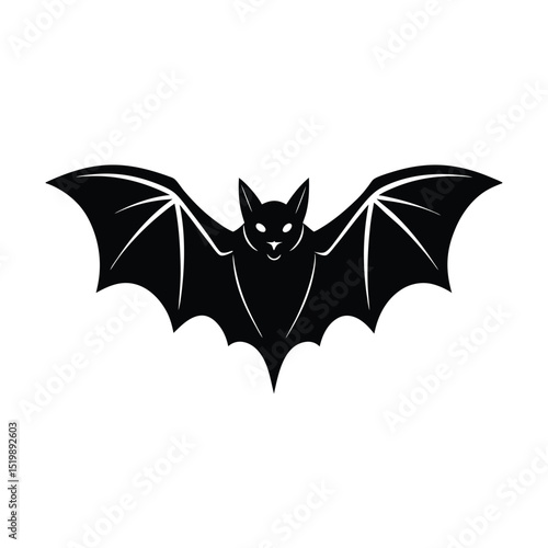 Bat Wings Spread Vector Silhouette