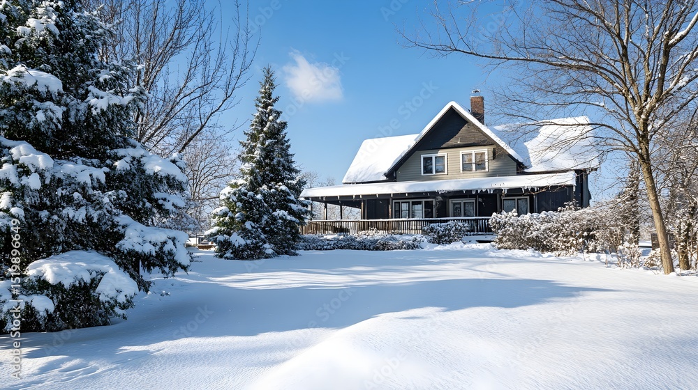 Snow covered house winter wonderland dream home Snow covered house winter wonderland dream home