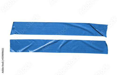 sky blue adhesive tape isolated on transparent background. Paper tape sticker with ripped edges. scotch plastic. Torn masking tape set. Template mockup for message, labels, add text, Design elements