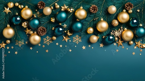 Wallpaper Mural christmas balls on a blue background Torontodigital.ca