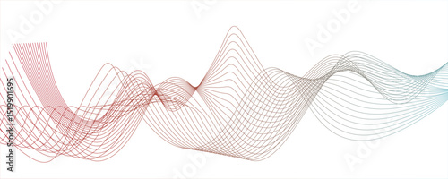 Fotografie Smooth wave abstract vector background with shadow