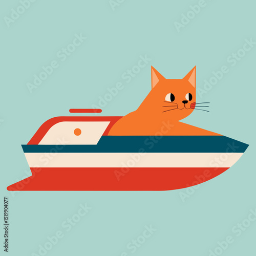 Vector art illustration of a cat on a spirit board