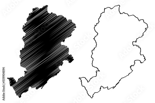Belo Horizonte City (Federative Republic of Brazil, Minas Gerais State) map vector illustration, scribble sketch City of Belo Horizonte map
