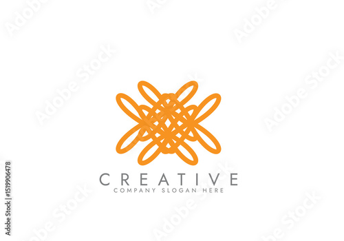 Knitting sewing symbols thread yarn skein needlework logo vector design 
