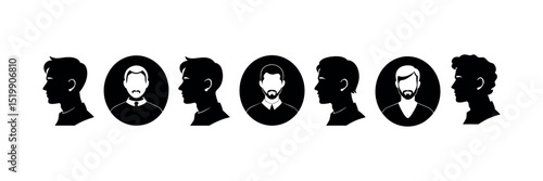Silhouette Avatar Profile Icons – Vector Illustration White Background