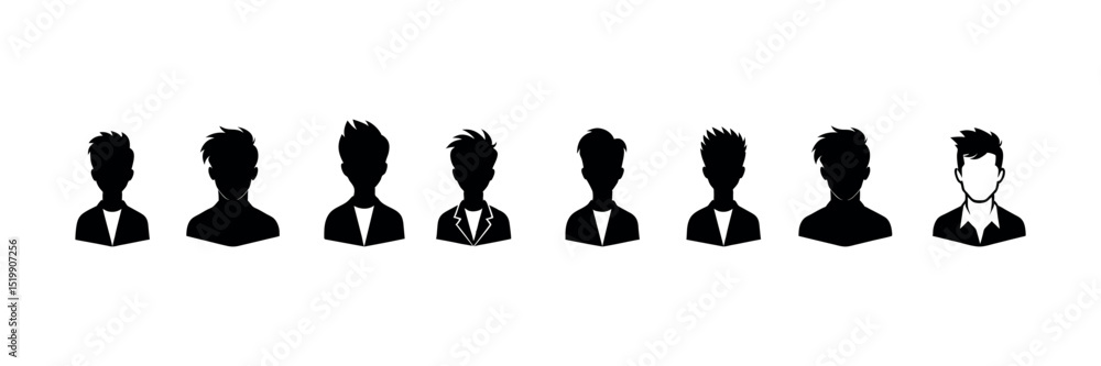 Silhouette Avatar Profile Icons – Vector Illustration White Background Silhouette Avatar Profile Icons – Vector Illustration White Background