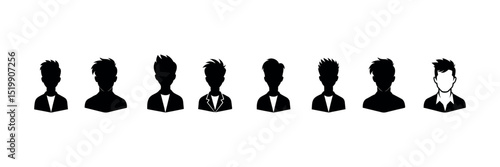 Silhouette Avatar Profile Icons – Vector Illustration White Background