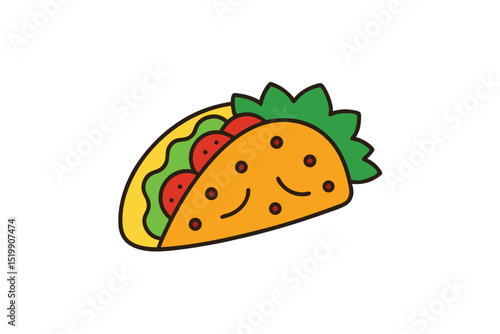 Mexican food doodles with tacos burritos and classic dishes vector art illustration