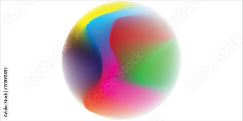 Set color circle gradient noise gradation. Abstract colorful watercolor blur mesh shape on white background. Gradient aura, grain neon blob with noise effect vector illustration.