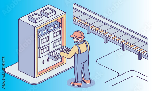 The man fixing problem in the factory.